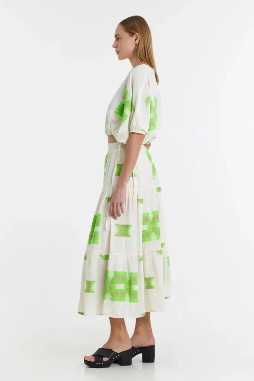 Iliokali Skirt Green/Fuscia