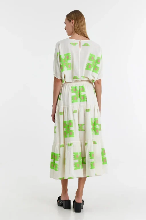 Iliokali Skirt Green/Fuscia