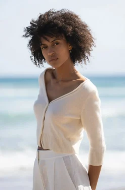 Jade Cashmere Cardigan Ivory