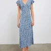 Kenz Dress Blue Mixed Cheetah