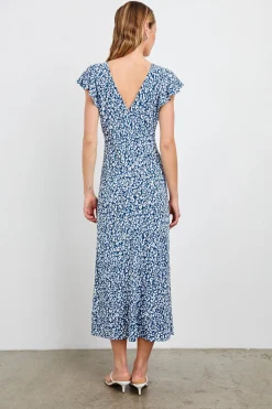Kenz Dress Blue Mixed Cheetah