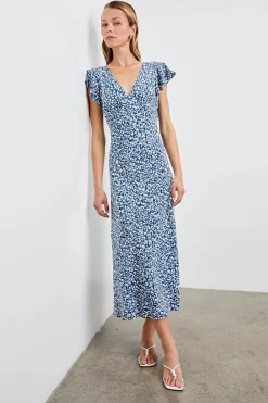 Kenz Dress Blue Mixed Cheetah