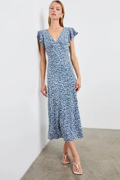 Kenz Dress Blue Mixed Cheetah