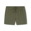 La Brea Swim Short Olive Seersucker