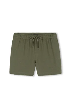 La Brea Swim Short Olive Seersucker