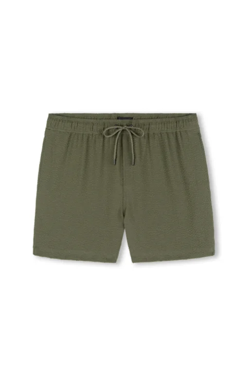 La Brea Swim Short Olive Seersucker
