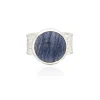 Large Dumortierite Cocktail Ring Silver