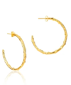 Large Volcano Hoop Earrings Gold
