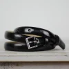 Leather Belt Black/Nickel Patent