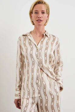 Ledger Shirt Ivory Gold Link