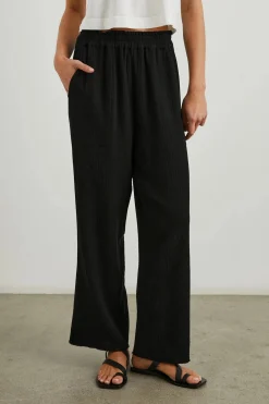 Leon Crop Pant Black Gauze