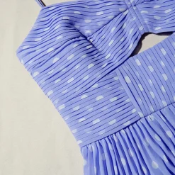 Lilac Polka Dot Tiered Chiffon Dress