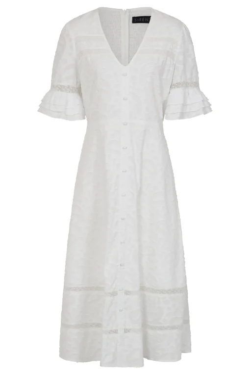 London Dress White Jaquard
