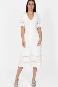 London Dress White Jaquard