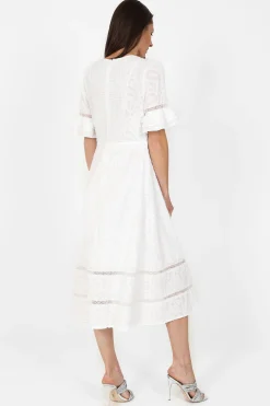 London Dress White Jaquard
