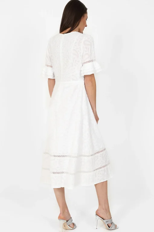 London Dress White Jaquard