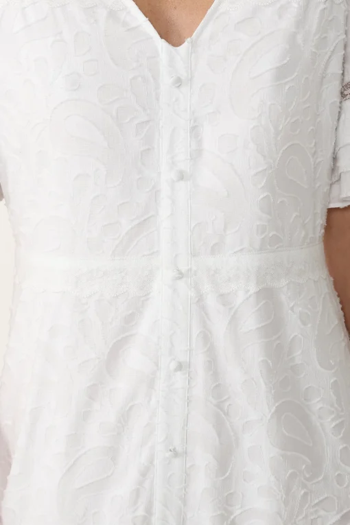 London Dress White Jaquard