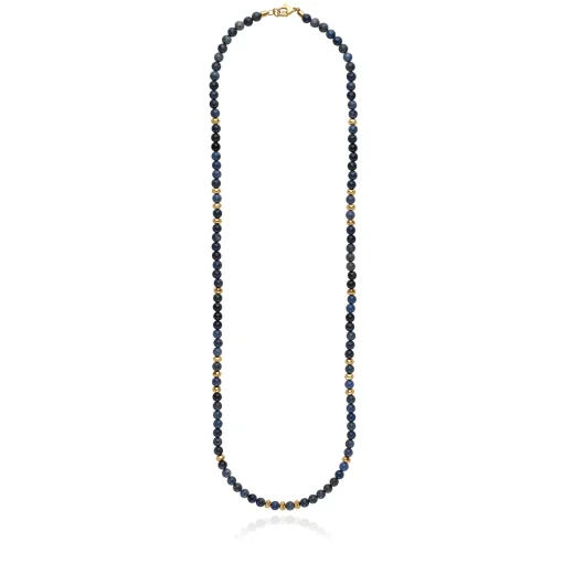 Long Medium Dumortierite Beaded Necklace