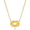 Love Knot Pearl Necklace Gold