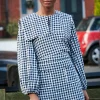 Mabel Top Indigo Gingham