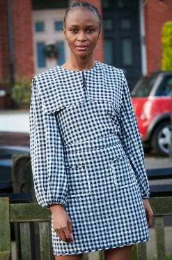 Mabel Top Indigo Gingham