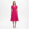 Magenta Lace Midi Dress