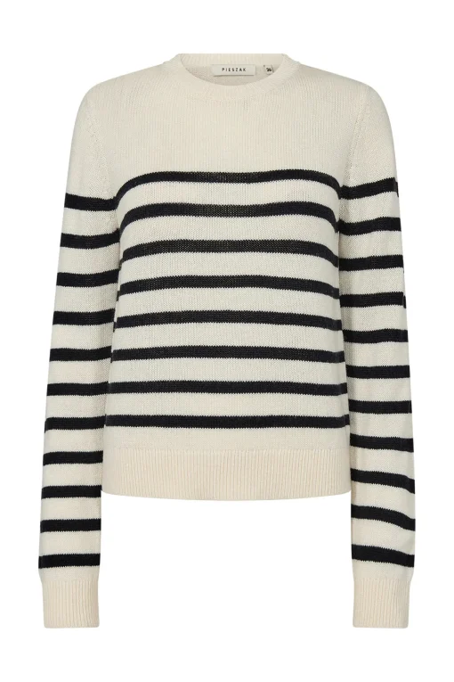 Manilla Stripe Knit Pearl / Navy