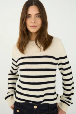Manilla Stripe Knit Pearl / Navy