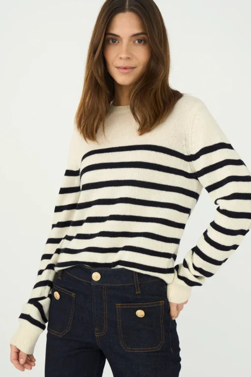 Manilla Stripe Knit Pearl / Navy