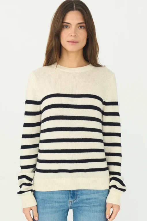 Manilla Stripe Knit Pearl / Navy