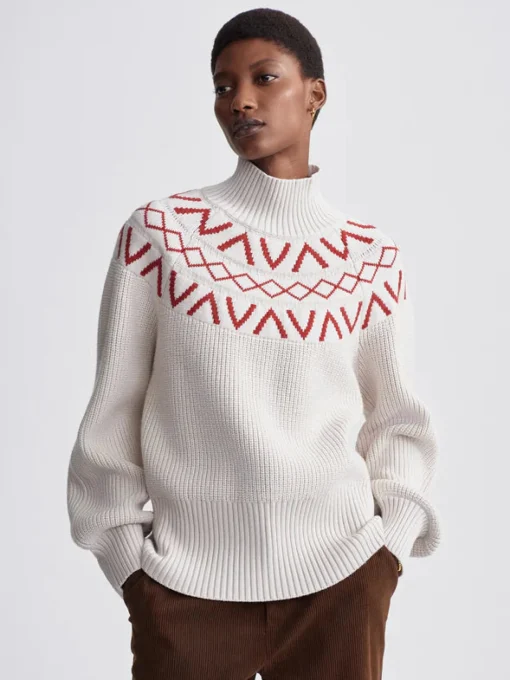 Marcie Fairisle Yoke Knit Silver Birch