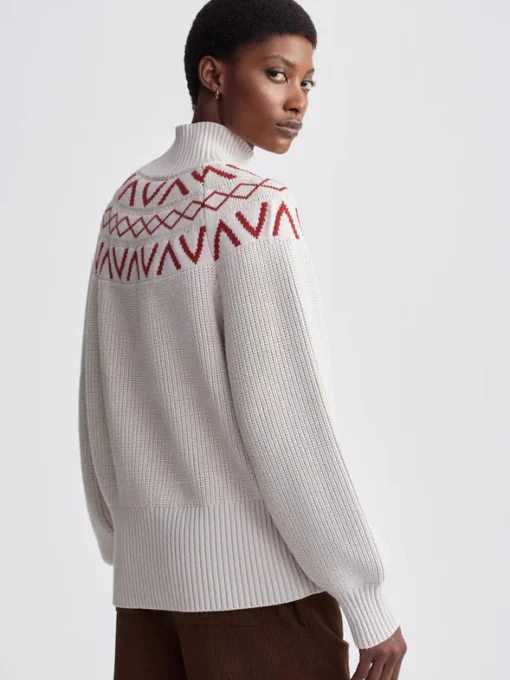 Marcie Fairisle Yoke Knit Silver Birch
