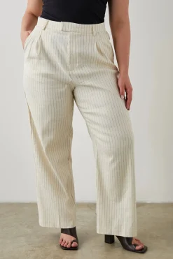 Marnie Trousers Ivory Pinstripe