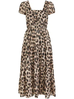 Martha Tiered Dress Leopard