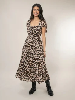 Martha Tiered Dress Leopard