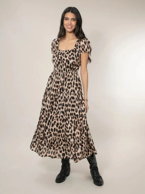 Martha Tiered Dress Leopard