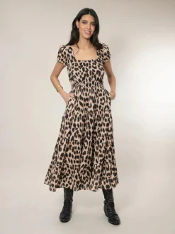 Martha Tiered Dress Leopard