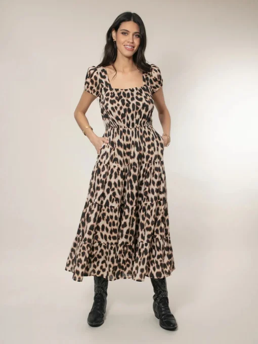 Martha Tiered Dress Leopard