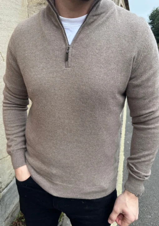 Max Half Zip Knit Brown