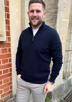 Max Half Zip Knit Navy