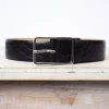 Medium Croc Belt Black/Nickel