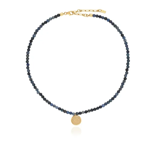Medium Pendant Dumortierite Beaded Necklace