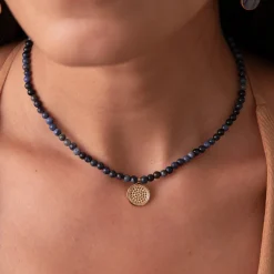 Medium Pendant Dumortierite Beaded Necklace