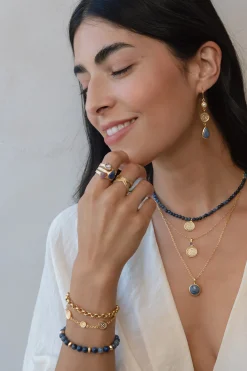Medium Pendant Dumortierite Beaded Necklace