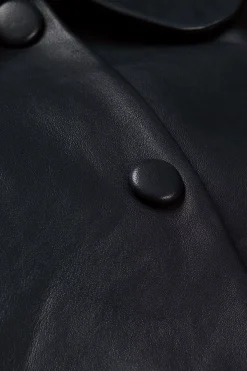 Milos Leather Jacket Navy