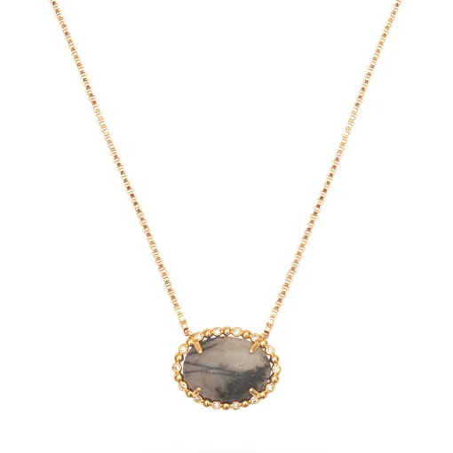 Mini Button Choker Meshy Stone