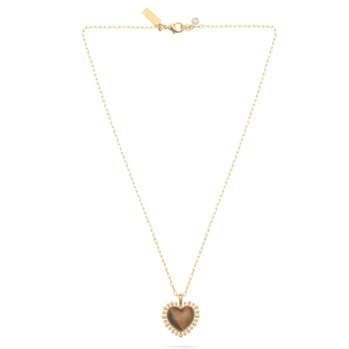 Mini Heart Necklace Tiger Eye