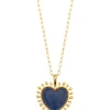 Mini Heart Pendant Necklace Lapis