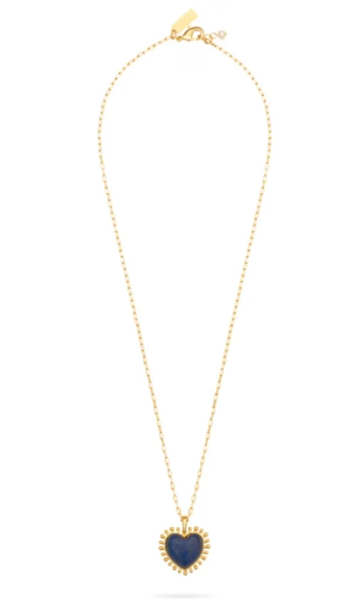 Mini Heart Pendant Necklace Lapis