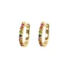 Mixed Precious Stone Rainbow Huggie Hoops